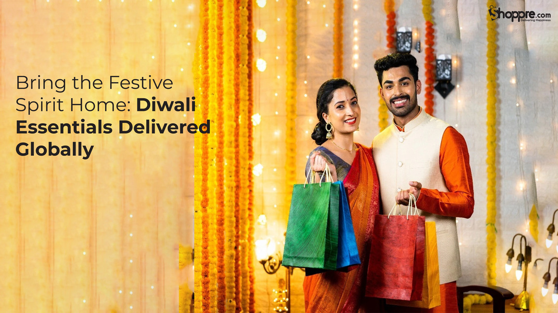 Diwali diyas, torans, festive clothing and gift boxes prepared for international delivery from India with Shoppre